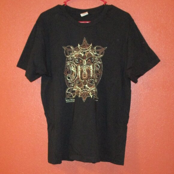 Celtic Art Wolfmoon Woman X Large Black Brown Tan Graphic Long Sleeve Shirt - Picture 1 of 10